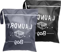 Opvouwbare waszakken voor op reis - 2 stuks, herbruikbare vuile waszak met ritssluiting voor kleding en accessoires — thumbnail 1