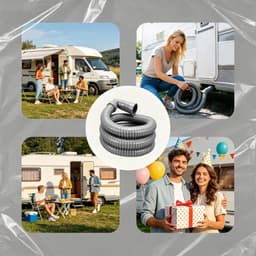 Afvalwaterslang Camper - Opvouwbare Afvoerleiding - Afvalwater Lozen - Lekvrije Aansluiting - 3 meter - Grijs — thumbnail 2