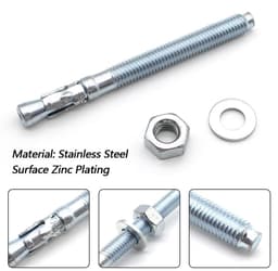 Zware Boutankers - Betonschroeven Keilbouten - Stevige Bevestiging - Verzinkt Staal - M10 x 110 mm - Zilverkleurig — thumbnail 4