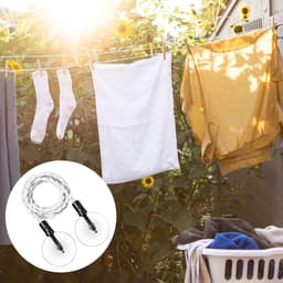 Draagbare Waslijn - Reis Waslijn - Kleding Drogen - Intrekbaar met Haken - Tot 250cm - Zwart — thumbnail 2