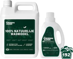 The Green Junk - 100% Natuurlijk Wasmiddel 750ML + 5L - Zonder Synthetisch Parfum - Wasmiddel Sensitive - Vloeibaar Baby Wasmiddel - 192 Wasbeurten — thumbnail 1