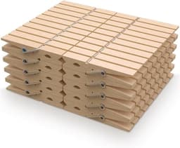Houten knijpers - Wasknijpers - Kleding drogen - Weerbestendig ontwerp - 100 stuks - Houtkleur — thumbnail 1