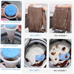 Kegelvormige washaar vanger in mesh - 3 stuks in verschillende kleuren voor het verwijderen van katten- en hondenhaar, papierresten en pluizen in de wasmachine — thumbnail 3