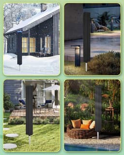 Draaibare wasrekhoes voor in de tuin - waterdichte draaibare wasrekhoes met ritssluiting - meubelhoes - stof-, regen- en zonwerend - stevige, duurzame hoes voor draaibare wasrekken of parasols - geschikt voor buiten en in de tuin - 165 x 16 x 16 cm — thumbnail 4