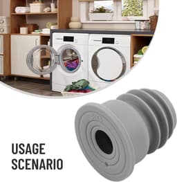 Wasmachinepijp afdichting - Afvoer ring - Lekvrije afvoer - Siliconen materiaal - Kleine maat - Grijs — thumbnail 2