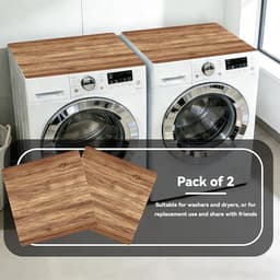 Wasmachine Beschermer Bovenkant - 2 Stuks - Anti Slip Mat Hoes - Wasmachineaccessoires - Geschikt Voor Gebruik Bovenop Wasmachines/Drogers of in Opbergruimtes in De Wasruimte.Beschermer - Houtnerfdesign - 50 X 60 Cm — thumbnail 3