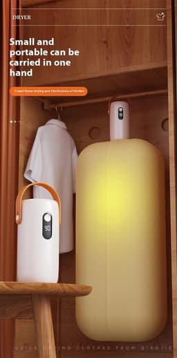 Mini draagbare opvouwbare elektrische droger met slimme timer voor snel drogen. Opbergkast voor thuis met droogzak en winteraccessoires. — thumbnail 3
