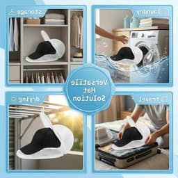 Complete set voor het wassen van petten: beschermende waszak, opvouwbare standaard en anti-deformatie bescherming voor wasmachine en vaatwasser. — thumbnail 3