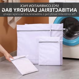 Wasnet Set van 9 Stuks - Herbruikbare Waszakken voor Kleding, Schoenen en Sneakers, Mesh en Drievoudige Dikte — thumbnail 2