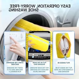 Herbruikbare schoenwaszakken voor wasmachine - 2 stuks, anti-vervorming, ideaal voor sport- en dagelijks gebruik, 360 graden reiniging — thumbnail 4