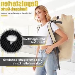 Grote Waszak voor Vuile Kleding - 115L Opvouwbare Reiswaszak met 2 Verstelbare Schouderbanden en Duffle Bag Functie — thumbnail 4