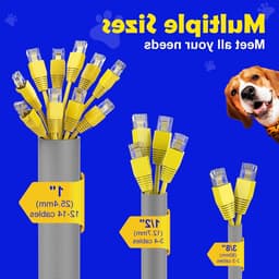 Kabelbeschermhoes 3m 12.7mm Grijs, Bescherming tegen Kauwen door Huisdieren, Uitbreidbare Gevlochten Kabelbeheer met 8 Kabelbinders voor Organisatie en Veiligheid — thumbnail 2