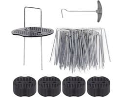 Dailygoody - Anti-roest grondankers - Bevestigingsankers voor de tuin - U-vormig - 50 stuks + haringtrekker - Onkruiddoek - Geschikt voor campingtent
