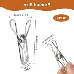 70 Stuks Roestvrijstalen Wasknijpers voor Kledingrekken, Winddicht en Duurzaam, Ideaal voor Sokken, Kleding en Handdoeken — thumbnail 5