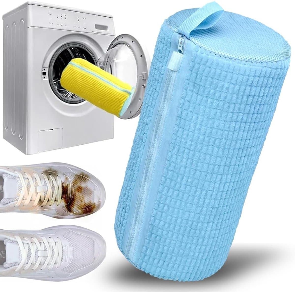 Waszak voor Schoenen - Herbruikbare Waszak voor Sneakers met Rits, Ideaal voor de Wasmachine, Beschermt en Organiseert Schoenen (Blauw/Pakket 1) — afbeelding 1