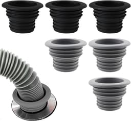 Set van 6 afdichtpluggen voor afvoeren van 33 tot 43 mm, adapter voor wasmachines, badkamers en keukens, ideaal voor lekkagepreventie en eenvoudige installatie — thumbnail 1