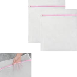 Waszakken - Set van 2 - Groot - 90 x 90 cm - Speciaal voor de wasmachine - Geschikt voor grote items zoals kleding, lakens en dekbedovertrekken - Wit — thumbnail 1