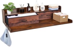 M-Goods - Wasmachine Ombouw - Wasmachinekast met 2 Lades - Wasmachine Verhoger - Opbergplank - Vintage Houtlook — thumbnail 1
