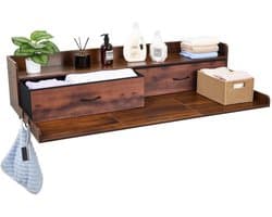 M-Goods - Wasmachine Ombouw - Wasmachinekast met 2 Lades - Wasmachine Verhoger - Opbergplank - Vintage Houtlook — afbeelding 1