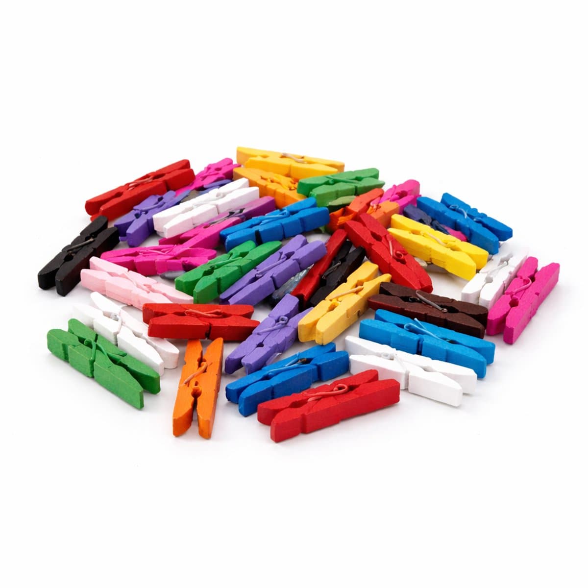 Kleine Wasknijpers Gekleurd – 35 Stuks – Mini Knijpertjes – Decoratie & Knutselen – Houten Knijpers Set — afbeelding 1