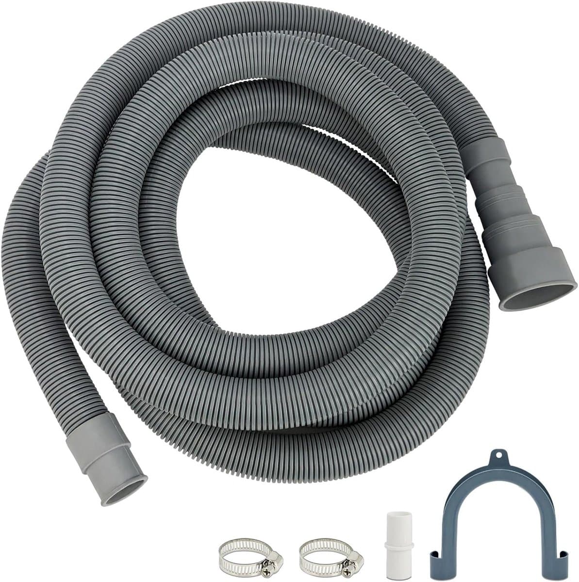 Afvoerslang Wasmachine - Slang voor Waterafvoer - Water Wegpompen - Universele Pasvorm - 3 Meter Lengte - Grijs — afbeelding 1