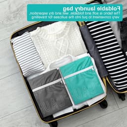 Waszak set van 2, met draagtas en rits, ideaal voor vuile was, zwemkleding en sportkleding, perfect voor zwemmen en fitnessactiviteiten — thumbnail 2