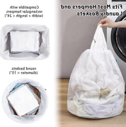 Grote waszak van 20x24 inch voor wasmachine, ideaal voor thuis, reizen en appartementen — thumbnail 2