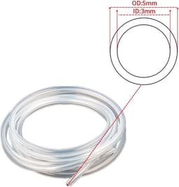 Transparante siliconen luchtslang - Pompoverdracht - Voedselveilige siliconen buis - Geschikt voor diverse toepassingen - Transparante siliconen 3 mm ID 5 mm OD 5 ft - Flexibele siliconen buis - 1,5 meter lengte — thumbnail 3
