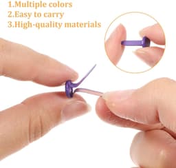 Dailygoods- Patroonzakklemmen 200 stuks - Ronde kopklemmen - Metalen briefklemmen - Veelkleurig - Voor school/kantoor/scrapbooking - Hoogwaardig ijzer - Brads — thumbnail 3