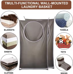 Dailygoods- Waszak Opvouwbaar - 2 Stuks - Waterdicht - Opknoping - Roestvrij Stalen Haak - Ruimtebesparend - Geschikt voor Reis en Thuis - Wasmand — thumbnail 4