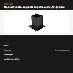 Dailygoods- Paalbeugel Robuust - Bevestigingsbout - Steunvoet - Roestvrij staal - Corrosiebestendig - Geschikt voor kolommen 100-150 mm - Grondpen — thumbnail 5