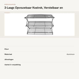 Dailygoods- Koelrek 3-laags Opvouwbaar - Verstelbaar - Stapelbaar - Ruimtebesparend - Voor Bakken/Drogen - 17,3 x 10 Inch - Bakrek — thumbnail 2