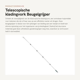 Dailygoods- Kledingstang Uittrekbaar - Kledingroede - Waslijnstang - Beugelgrijper - Duurzaam Materiaal - Praktisch Hulpmiddel - Waslijn — thumbnail 5