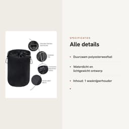 Dailygoods- Wasknijperhouder - Opbergtas - Waterdicht - Lichtgewicht - Duurzaam - 20 cm hoog / 28 cm diameter - Opbergzak — thumbnail 5