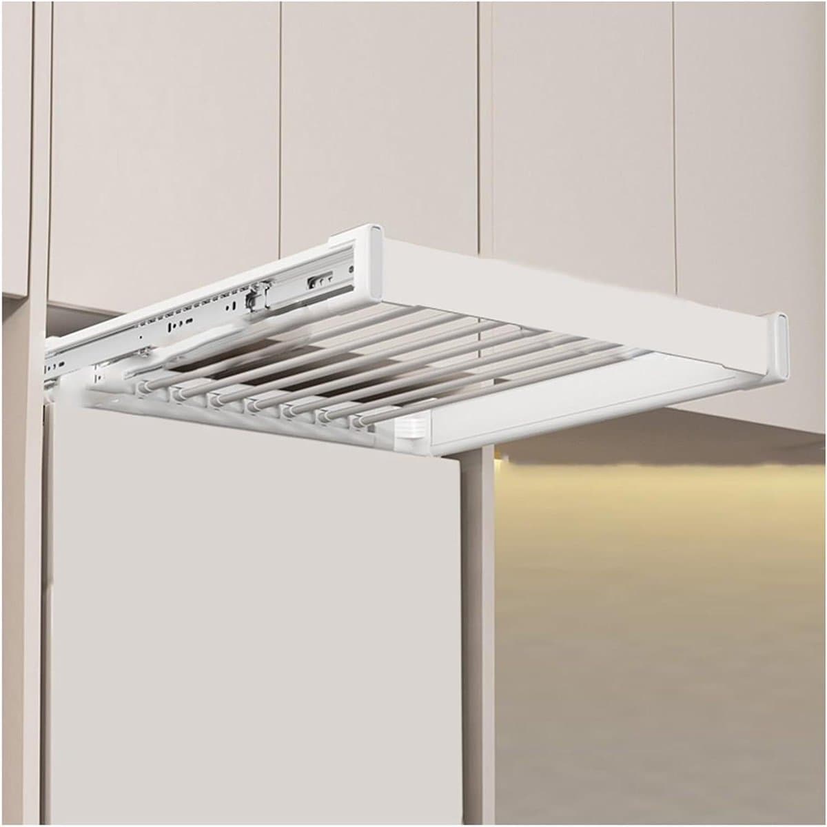 Wasmachine Droogrek - Ruimtebespaarder Kast - Verticale Opslag - Duurzame Aluminium - 45-120 cm Breed - Aluminium — afbeelding 1