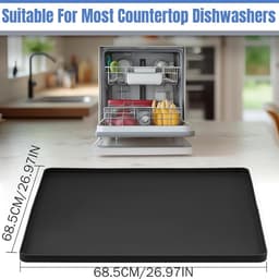 Wasmachine Pan - Afvoerbak Vloerbescherming - Apparaten Beschermen - Anti-lek Rand - 71 x 61 cm - Zwart — thumbnail 5
