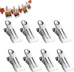 Roestvrijstalen Wasknijpers - Kledingklemmen Ophangklemmen - Was Drogen - Roestvrij en Gecoat - 8 stuks - Wit — thumbnail 5