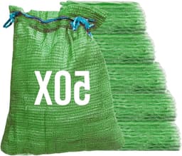 Netzakken met trekkoord - Aardappelzak Uienzak - Opslag van oogstgoederen - Ademend materiaal - 42 x 60 cm - Groen — thumbnail 1