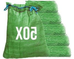 Netzakken met trekkoord - Aardappelzak Uienzak - Opslag van oogstgoederen - Ademend materiaal - 42 x 60 cm - Groen