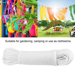 Nylon Waslijn - Lijnen koord - Kleding Ophangen - Hoge Treksterkte - 20 m - Wit — thumbnail 5