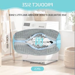 Set van 2 Schoenwaszakken voor de Wasmachine, Herbruikbaar en Geschikt voor Alle Schoenen en Maten, Grijs, Ideaal voor Onderhoud en Bescherming — thumbnail 5