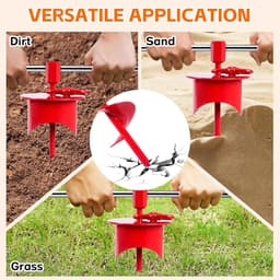 Grondanker Hond - Hondenpen - Veilige Vastzetting - Cap-lock Systeem - 44 cm - Rood — thumbnail 2