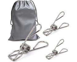 40 stuks extra grote wasknijpers heavy duty 304 roestvrijstaal met waterdichte tas 3 maten 5,6 cm buiten ophangen