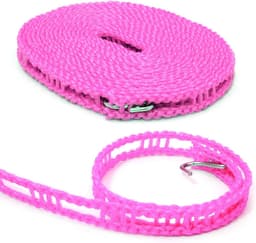 Waslijn 5 Meter Nylon - Weerbestendig en Antislip met Metalen Haken - Roze — thumbnail 1