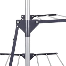Verticaal Droogrek - Toren Droogrek - Kleding Drogen - Uittrekbaar met Zijvleugels - 72 x 56 x 152 cm - Grijs — thumbnail 2