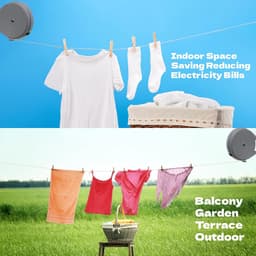 Intrekbare Waslijnen - Dubbele Lijn - Kleding Drogen - Ruimtebesparend Ontwerp - 30 Meter Totaal - Grijs — thumbnail 2