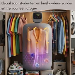 Caryota Mini Condensdroger - Reisdroger Voor Studenten & Kamperen - Antibacterieel - Tot 2.5 kg - Compacte Wasdroogcombinatie 450W - Kamer Verwarming — thumbnail 4