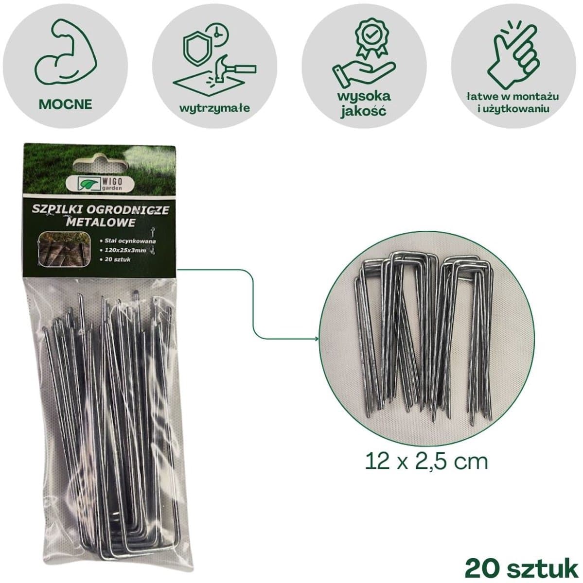 Lustan - Stalen U-vormige Tuinpinnen - 12cm - Set van 20 — afbeelding 1