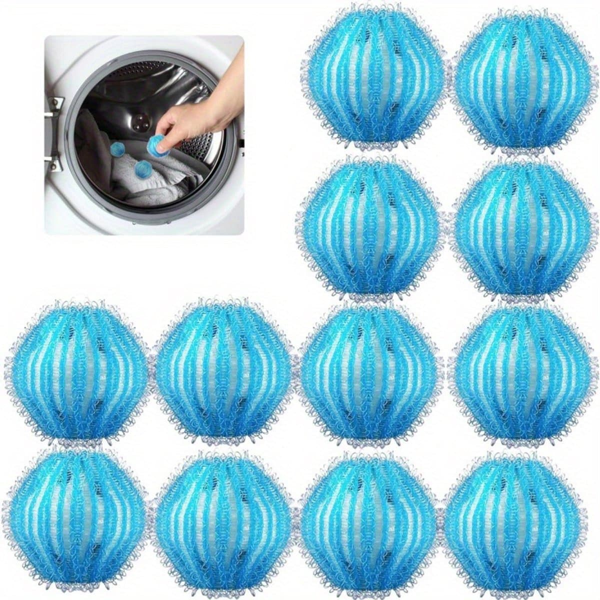 12-delige Wasbollen - Wasbollen - Ballen voor het verwijderen van dierenharen - Hulpmiddel voor het verwijderen van haar uit de was - 3.5*3.5*3.5cm - Zeeblauw - Nylon/Kunststof — afbeelding 1