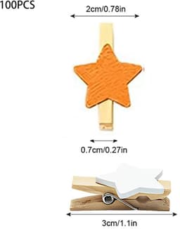 100 stuks - Kleine houten wasknijpers - Mini gekleurde fotoklemmen - Decoratieve fotoklemmen - Hangende fotoklemmen - Houten knutselklemmen - Ansichtkaartklemmen - houten klemmen - Willekeurige kleuren - Geschikt als fotoklemmen en opbergklemmen — thumbnail 5